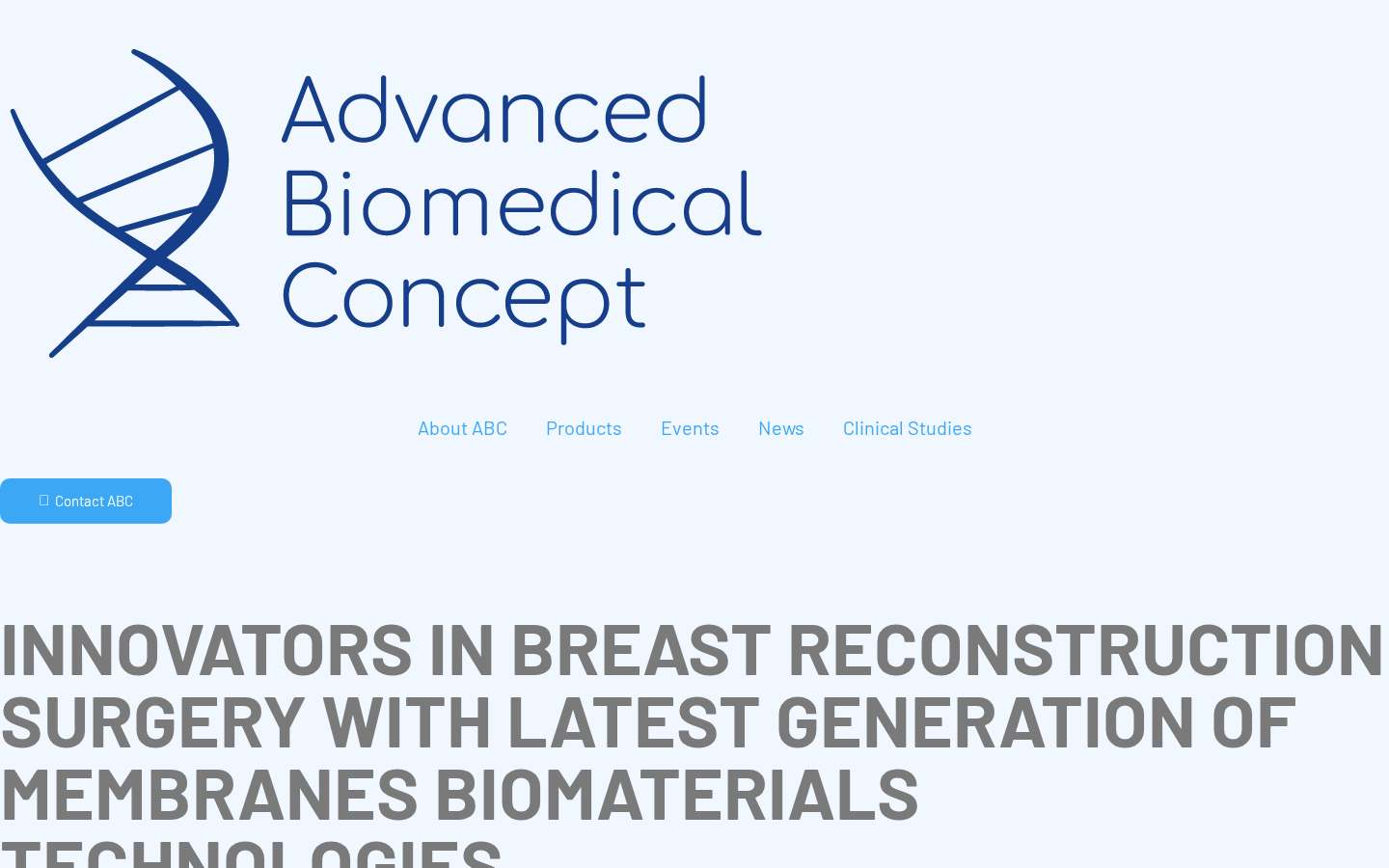 The previous ABC homepage, a large DNA logo above a grey uppercase headline