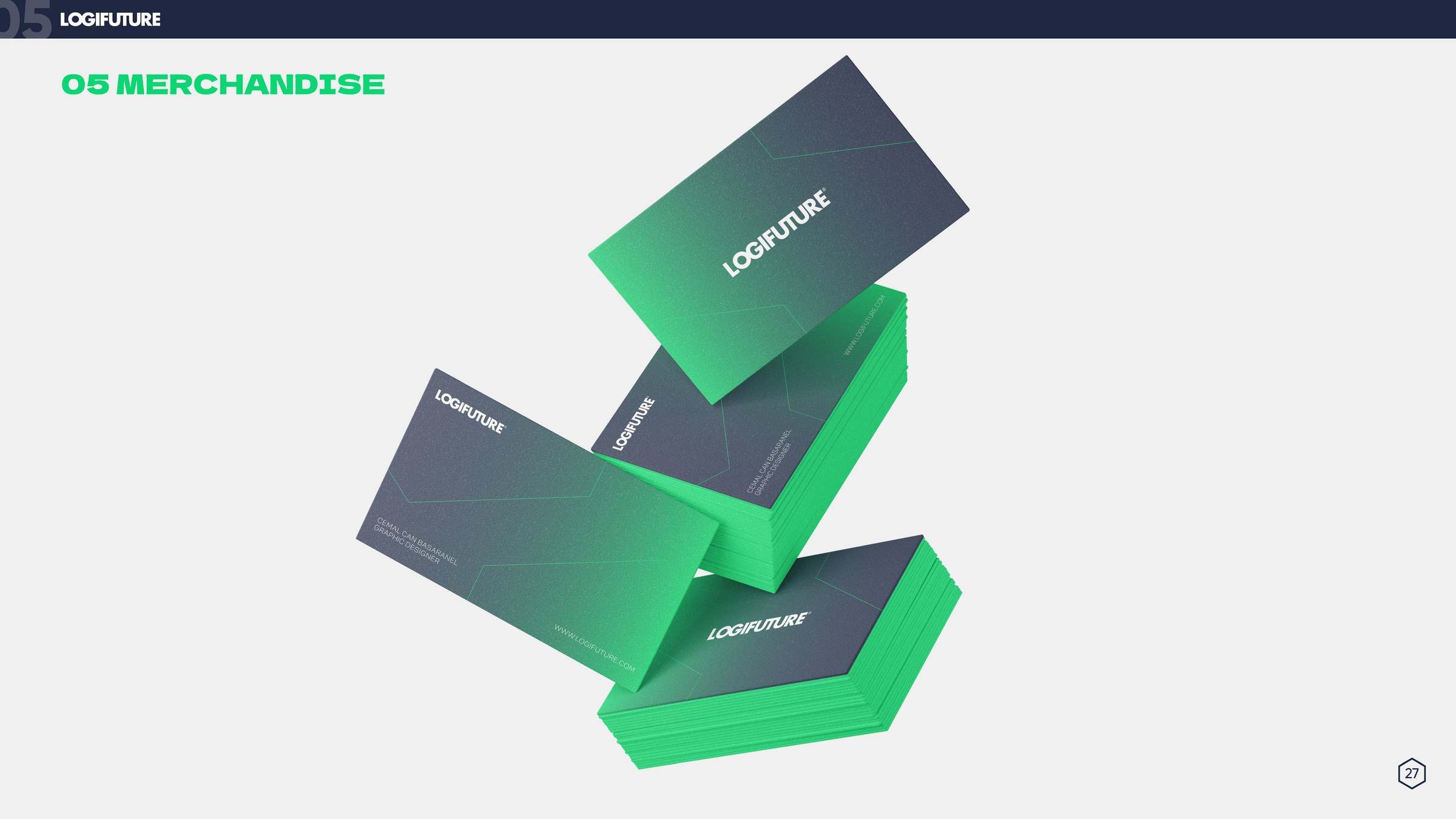 A stack of navy Logifuture notebooks
