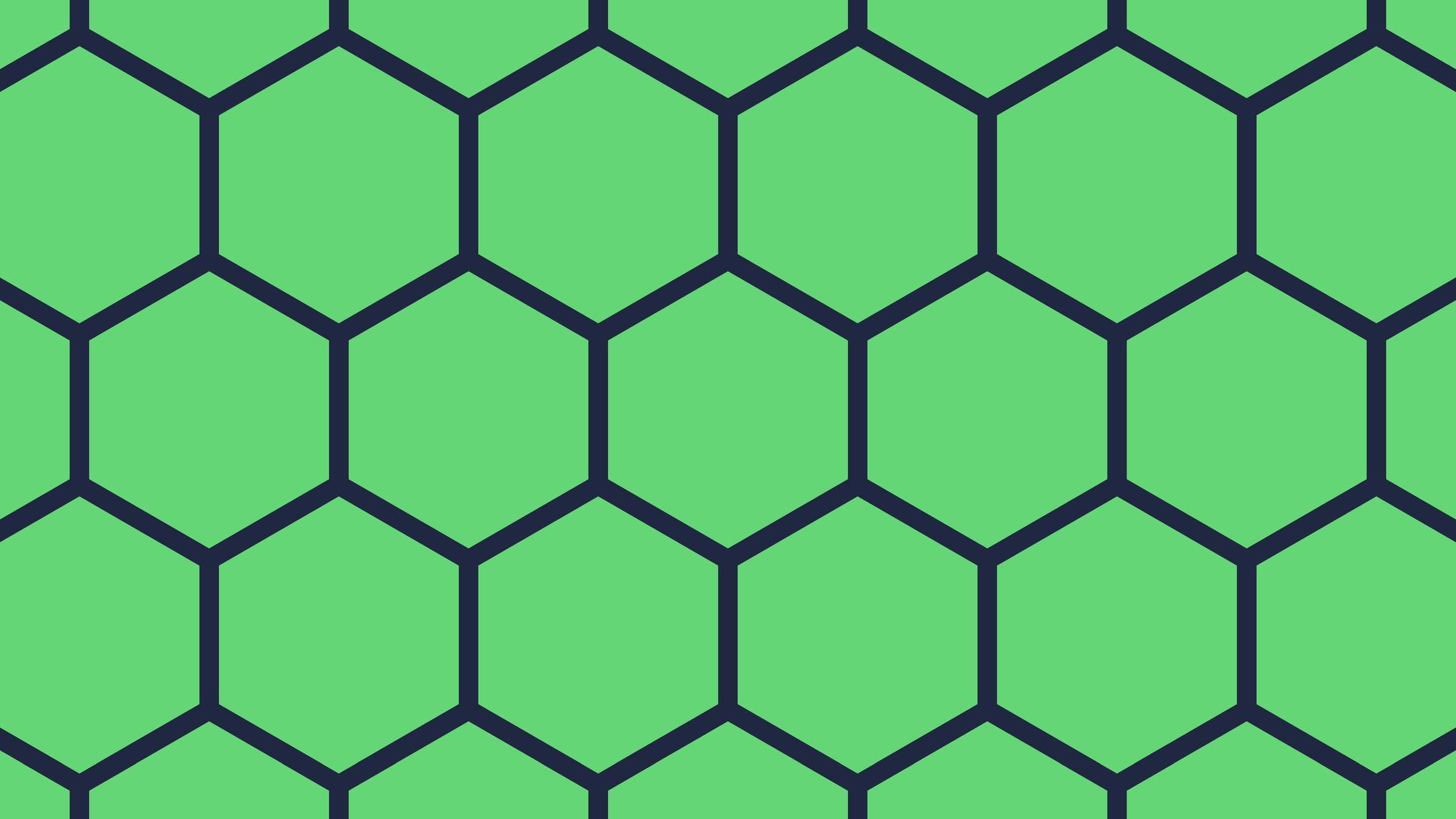 Navy background with a repeating pattern of neon-green hexagon outlines