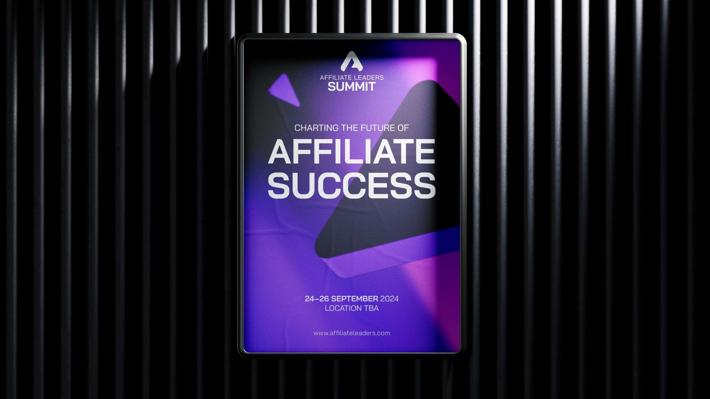 A dark poster reading Affiliate Success on a purple gradient