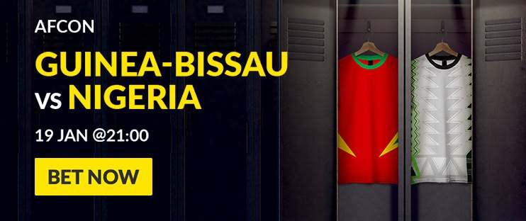 AFCON match banner, Guinea-Bissau vs Nigeria