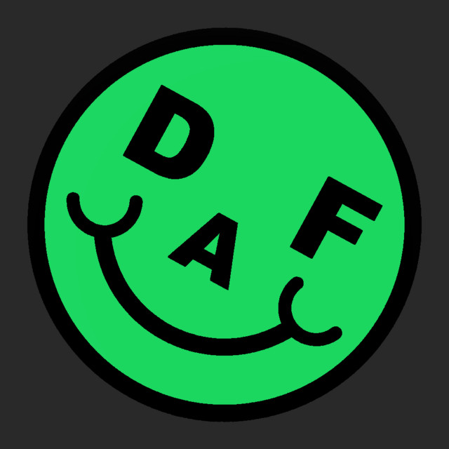 Playlist cover: the DAF smiley in Spotify green